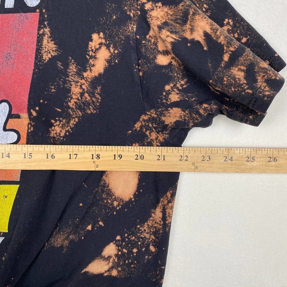 Mario‎ Sz XL Made In The 80s Custom Reverse Tie Dye Cropped Distressed Tee Shirt - Picture 7 of 9